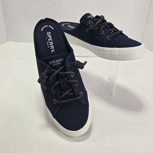 Sperry Top-Sider Crest Vibe Women's Navy Canvas Slip-On Mule Sneaker Size 7